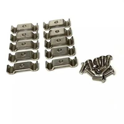 3/16 Stainless Steel Double Fuel Line Or Trans Clamp 10 Pieces With Screws • $14.99