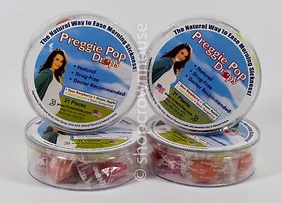 4 Preggie Pop DROPS For Morning Sickness Nausea 21 Pcs Assorted Sour 12/2024 • $28.95