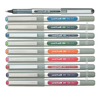 10 X Uni-Ball EYE UB157 Medium 0.7mm Rollerball Pen Pack Of 10 Mix Colour Set • £12.59