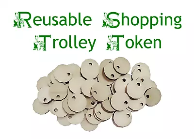 £45.99 • Buy Trolley Token Wooden Release Coin Reusable Token Fob With Hole - Qty Discount