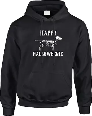 Happy Halloweenie Dachshund Halloween Pun Parody Funny Dog Joke Mens Hoodie • $43.95
