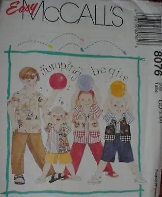 8076 UNCUT McCalls SEWING Pattern Boys Girls Child Shirt Vest Shorts Easy OOP FF • $5.59