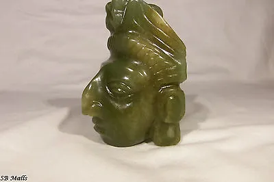 Guatemalan Jadeite Jade Carving Of Maya Female With Headdress • $279