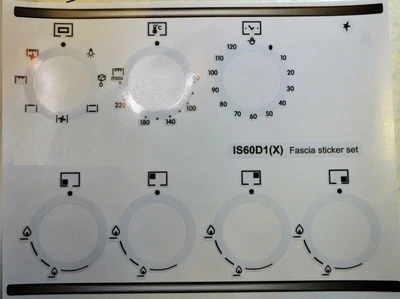 £16.99 • Buy Indesit Is60d1(x) Compatible Oven, Cooker Fascia Panel Stickers