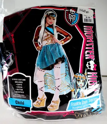 New Costume USA Monster High Frankie Supreme Cosplay Costume Child Medium 8-10 • $15.50