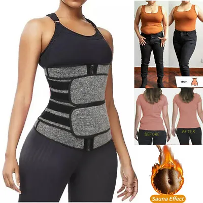 Waist Trainer Sweat Belt Men Women Body Shaper Tummy Cincher Trimmer Belt Girdle • £14.79