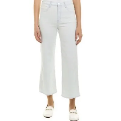 J Brand Jeans Size 26 Joan Crop Powdered Blue White Wide Leg High Waist EUC • $35