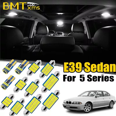 14 X White LED Interior Bulbs Lighting Package Kit For BMW 5 Series E39 Sedan • $14.98