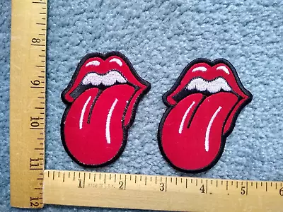 LOT OF 2 ROLLING STONES TONGUE MUSIC ROCKBAND IRON ON PATCHES Free Shipping • $4.95
