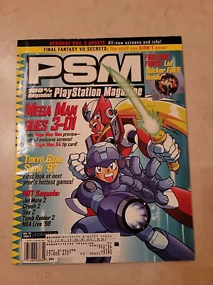 Playstation Magazine PSM Issue #3 With Both Lid Stickers & Coupon Mega Man • $74.99