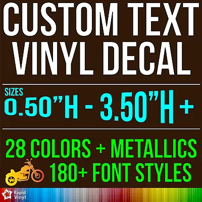 Custom Vinyl Lettering Text Decal Window Sticker Motorcycle Car Truck Glass RV • $7.99