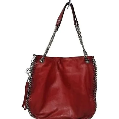 Michael Kors Red Leather Hobo Bag W/Chain Strap • $148
