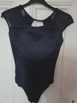 Mirella Leotard Dark Blue Cutout Back Lace.  Ladies Size P (petite/x-small) • £9.99