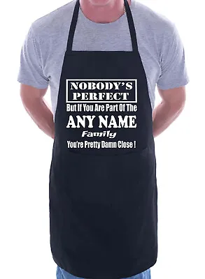 Mens Personalised Apron BBQ  Any Surname  Fathers Day Gift Present Funny  • £11.99