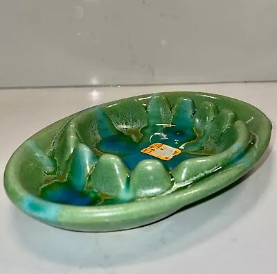 $28.99 • Buy Vtg California Mcm Blue&green Drip Glaze Pottery Ceramic Cigarette Ashtray