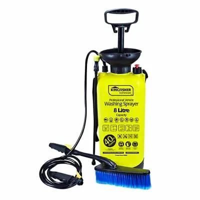 £16.95 • Buy New High Pressure 8L Water Portable Jet Sprayer Cleaner Yellow Brush Garden Out