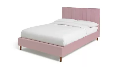 Habitat Pandora Small Double Velvet Bed Frame - Blush Pink • £229.49