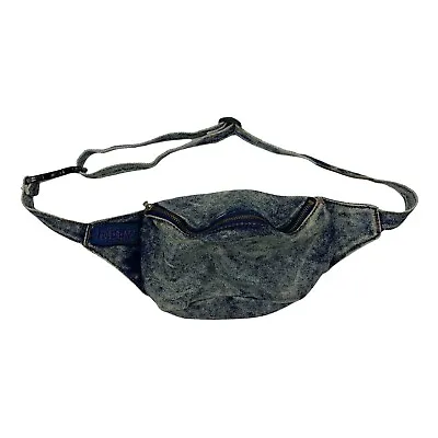 Vintage Fanny Pack Bum Belt Bag Leso Hippy 80s 90s Acid Wash Denim Adjustable • $48.78