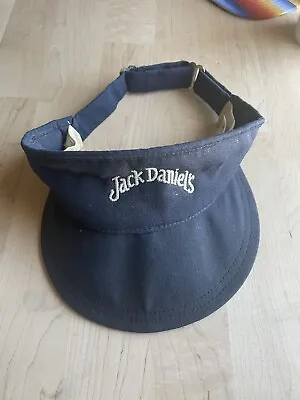 Vintage New Era Hat Jack Daniels Dupont Visor USA Sun Visor Blue/Green Brim Bill • $25.99