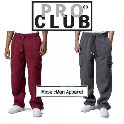 Pro Club Men's Fleece Drawcord Pants Causal Heavyweight Cargo Sweatpants • $42.95