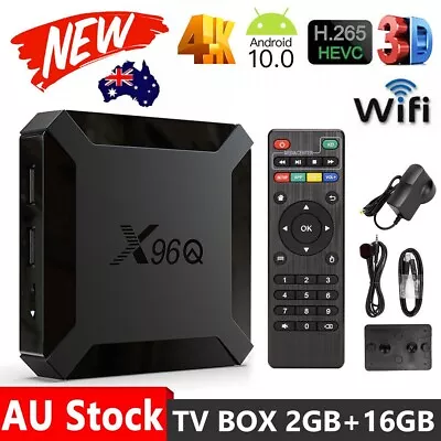 X96Q HD Android 10.0 Smart TV Box UHD 4K WIFI Media Player HDMI 8GB AU PLUG AU • $33.24