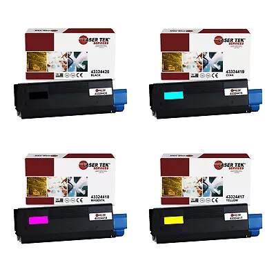 4Pk LTS C6100 BCMY Compatible For Okidata C5550n MFP C6100dn Toner Cartridge • $93.99