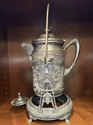 Meriden Quadruple Silver Plated Tipping Cold Water Coffee Pot_1880 351 1/2 • $399