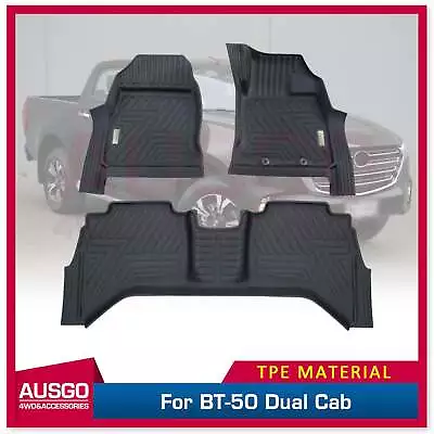 AUSGO 5D Floor Mat For Mazda BT-50 BT50 Dual Cab 2020-Onwards Door Sill Covered • $229.99