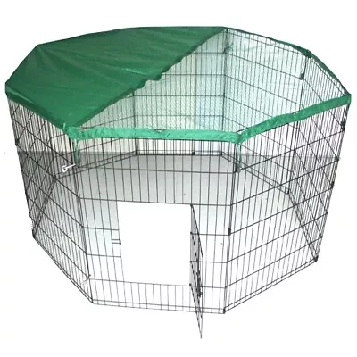 £14.99 • Buy Dog Puppy Pet Rabbit Cat Guinea Pig Play Pen Run Black & Safety Net Or Net Only