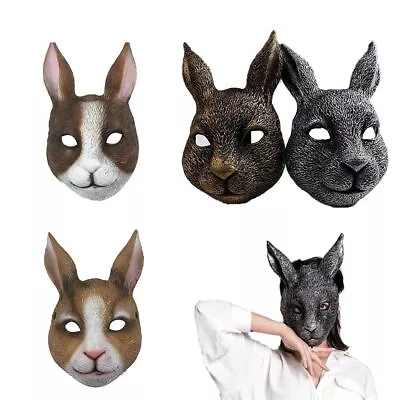 Rabbit Mask Halloween Cosplay Props Decoration Adult Bunny Masquerade Costume • £8.94