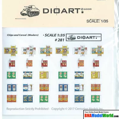 DioArt 1/35 Modern Chips And Cereal Boxes (full Colour 2 Bond Sheets) • $5.51