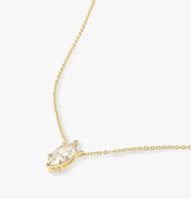 Melinda Maria Monarch Gold Necklace Pendant Stimulated Marquise Diamond $78 • $52