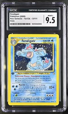 Pokemon Feraligatr Neo Genesis 1st Edition Holo Rare #5 CGC 9.5 Mint • $150