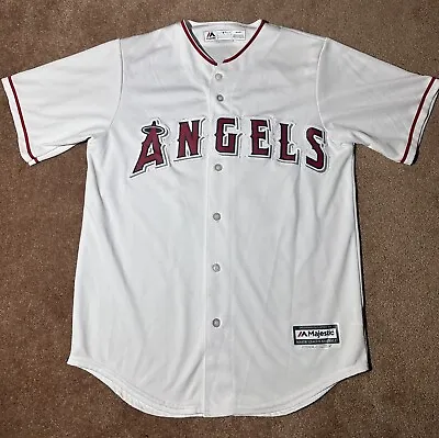 Majestic Cool Base Los Angeles Angels #27 Mike TROUT Medium MLB Jersey White • $58.88