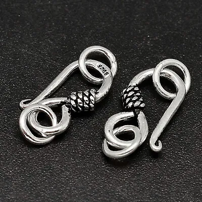 Thai Sterling Silver S-Hook Clasps In Antique Silver 14x8x3mm Hole: 4mm.  1 Pcs • $3.90