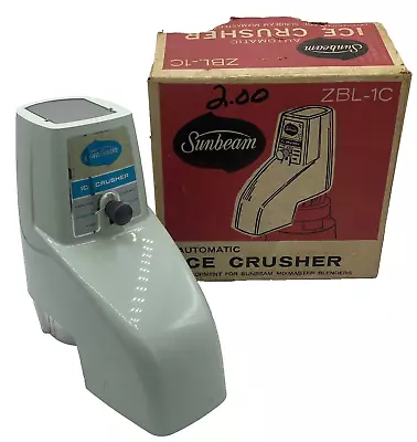 Ice Crusher Automatic Attachment Sunbeam Blender ZBL-1C Vintage • $15.23