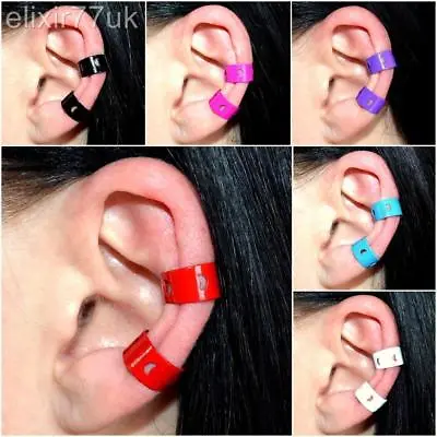 New Pair Of Ear Cuff Helix Cartilage Clip On Wrap Earrings Emo Punk Goth Rock Uk • £2.84
