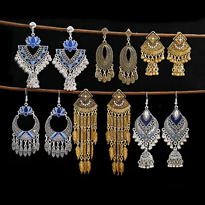 $4.90 • Buy Vintage Retro Women Earrings Drop Tassel Indian Jhumki Earrings Gypsy Jewelry