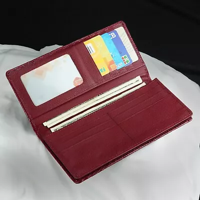 Men Leather Checkbook Cover Real Crocodile Long Wallet Anti Scan Vintage Gift • $95