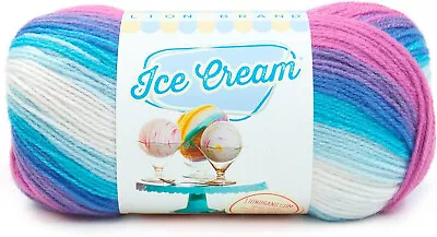 Lion Brand Ice Cream Yarn Acrylic Gradient Yarn Multi Colour 100g Yarn Moon Mist • £8