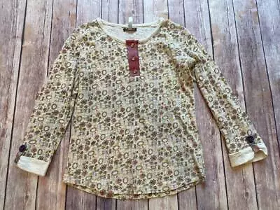 Matilda Jane Size 10 You & Me Light Bright Floral Henley Top 2/2 B13 • $19.99