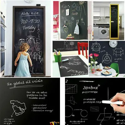 $8.98 • Buy 2Mx0.45M Removable Blackboard Vinyl Sticker Chalkboard Decal Peel Stick On Wall