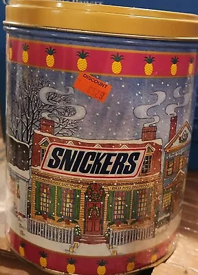 $12.97 • Buy VINTAGE Snickers Timeless Towns 1991 Christmas Tin Collectible Holiday Candy