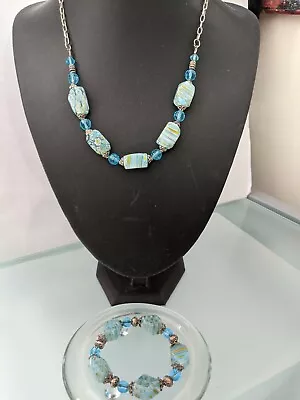 Vintage Murano Glass Necklace  & Bracelet Stunning • £27.92