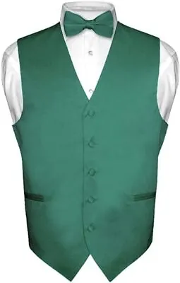 Men's Dress Vest Bow Tie Hanky Set Solid Color Bow Tie Vests For Suit Or Tuxedo • $29.95