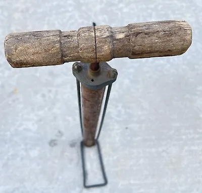 Vintage Bicycle Bike Tire Air Hand Pump Wood Handle Golden Rod. • $11.95