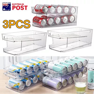 Kitchen Organizer Beverage Soda Coke Can Dispenser Storage Rack Refrigerator AU • $18.49