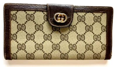 $80.30 • Buy Authentic GUCCI Vintage Long Wallet  GG Canvas Leather Beige
