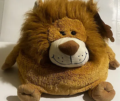 Mushable Pot Bellies Lion Plush Pillow Brown Jay At Play King Microbead With Tag • $37