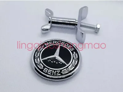 New Mercedes Benz Bonnet Badge Hood Emblem Sticker C S E Class 44mm W204 W211 • $13.79